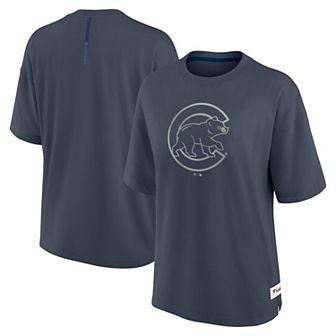Women's Fanatics Blue Chicago Cubs Oversized Elements Raw Edge Future Ground T-Shirt