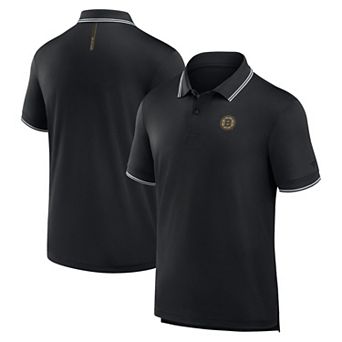 Men's Fanatics Black Boston Bruins Front Office Move Mono Polo