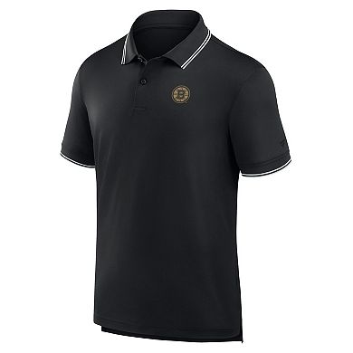 Men's Fanatics Black Boston Bruins Front Office Move Mono Polo