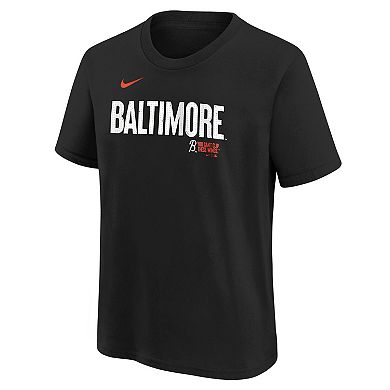 Youth Nike Black Baltimore Orioles City Connect Wordmark T-Shirt