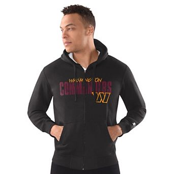 Men's Starter Black Washington Commanders Distressed Classic Full-Zip Hoodie