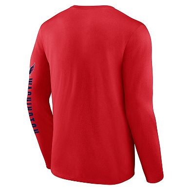 Men's Fanatics Red Washington Capitals Headline Long Sleeve T-Shirt