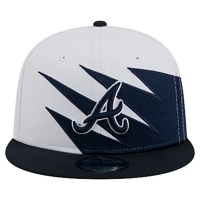 Men's New Era Navy/White Atlanta Braves Jagged 9FIFTY Snapback Hat