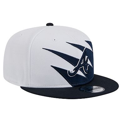 Men's New Era Navy/White Atlanta Braves Jagged 9FIFTY Snapback Hat