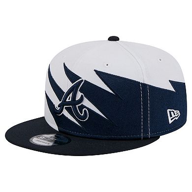 Men's New Era Navy/White Atlanta Braves Jagged 9FIFTY Snapback Hat