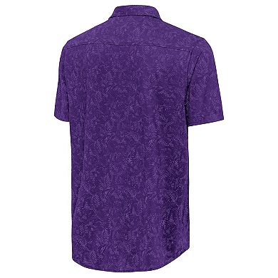 Men's Antigua Purple Orlando City SC Lush Woven Button-Up Top