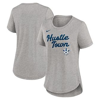 Women's Nike Heather Gray Houston Astros Script Tri-Blend T-Shirt