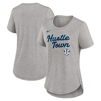 Women's Nike Heather Gray Houston Astros Script Tri-Blend T-Shirt