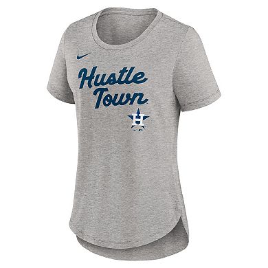 Women's Nike Heather Gray Houston Astros Script Tri-Blend T-Shirt