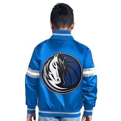 Youth Blue Dallas Mavericks Scrimmage Full-Snap Varsity Jacket