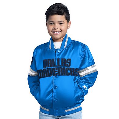 Youth Blue Dallas Mavericks Scrimmage Full-Snap Varsity Jacket