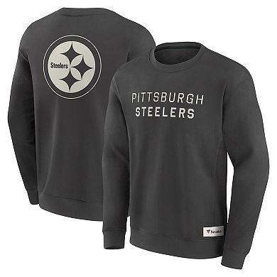 Men's Fanatics Charcoal Pittsburgh Steelers Elements Future Ground Lettering Pullover Sweatshirt