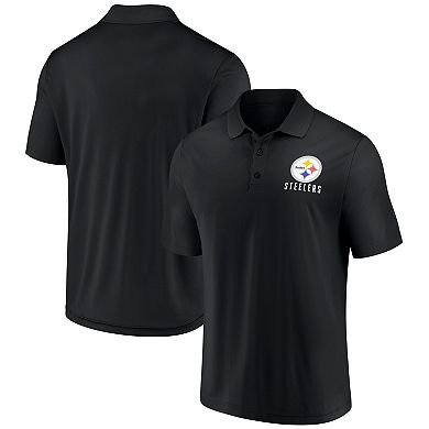 Men's Fanatics Black Pittsburgh Steelers Lockup Polo