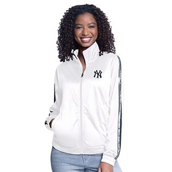 Women's G-III Sports by Carl Banks White New York Yankees Gear II Full-Zip Track Jacket