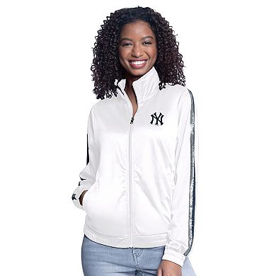 Women's G-III Sports by Carl Banks White New York Yankees Gear II Full-Zip Track Jacket