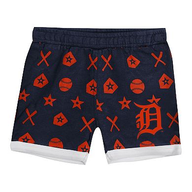 Infant Navy Detroit Tigers On Deck 2-Piece Diaper Cover Set