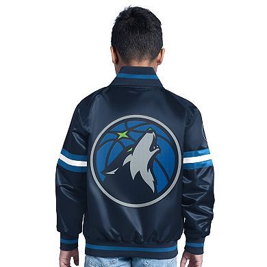 Youth Navy Minnesota Timberwolves Scrimmage Full-Snap Varsity Jacket