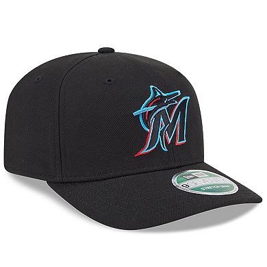 Men's New Era Black Miami Marlins Player Replica 9SEVENTY Adjustable Hat