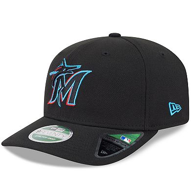 Men's New Era Black Miami Marlins Player Replica 9SEVENTY Adjustable Hat