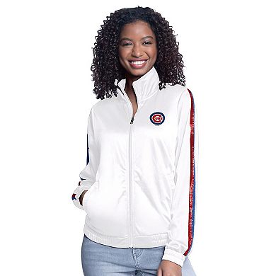 Women's G-III Sports by Carl Banks White Chicago Cubs Gear II Full-Zip Track Jacket