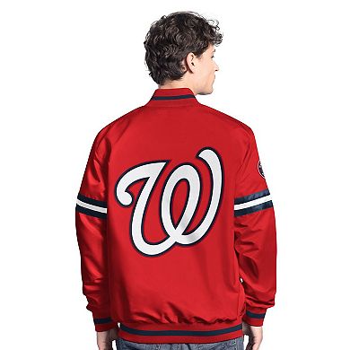 Men's Starter Red Washington Nationals Scout Full-Snap Varsity Jacket