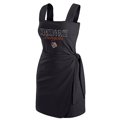 Women's WEAR by Erin Andrews Black Cincinnati Bengals Wrap Dress