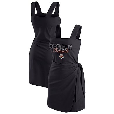 Women's WEAR by Erin Andrews Black Cincinnati Bengals Wrap Dress