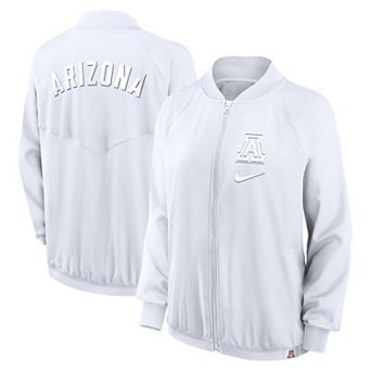 Women's��Nike White Arizona Wildcats Raglan Full-Zip Bomber Jacket