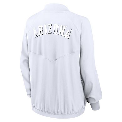 Women's Nike White Arizona Wildcats Raglan Full-Zip Bomber Jacket