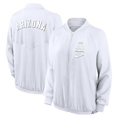 Women's Nike White Arizona Wildcats Raglan Full-Zip Bomber Jacket
