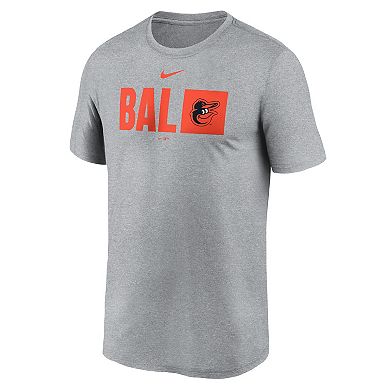 Men's Nike Heather Gray Baltimore Orioles Tricode Legend T-Shirt