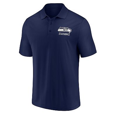 Men's Fanatics College Navy Seattle Seahawks Lockup Polo