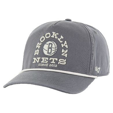 Men's '47 Charcoal Brooklyn Nets Canyon Ranchero Hitch Adjustable Hat