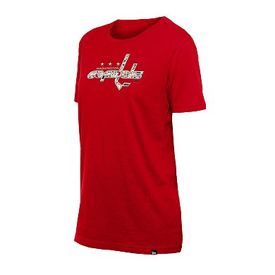 Women's New Era Red Washington Capitals Glam Game Floral T-Shirt