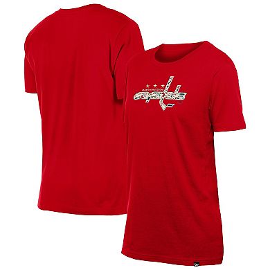 Women's New Era Red Washington Capitals Glam Game Floral T-Shirt