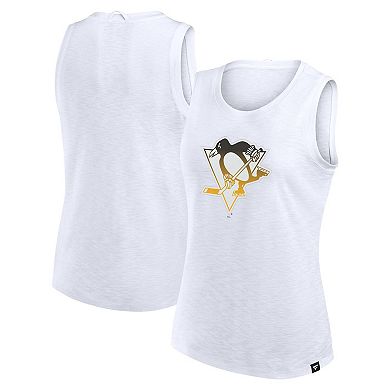 Women's Fanatics White Pittsburgh Penguins Slub Tank Top