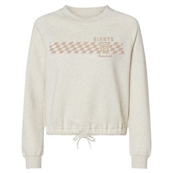 Women's Soft as a Grape Natural San Francisco Giants Tonal Checkered Sweatshirt