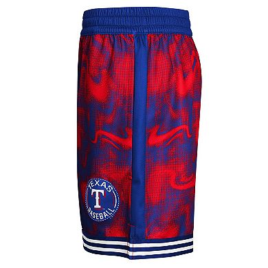 Youth Royal/Red Texas Rangers Outfielder Shorts