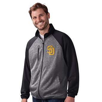 Men's G-III Sports by Carl Banks Black San Diego Padres Runners Raglan Full-Zip Track Jacket