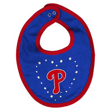 "Newborn Red Philadelphia Phillies Fan Cheer Bodysuit, Bib & Bootie Set"