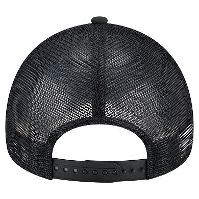 Men's New Era Black Philadelphia Phillies Bleached A-Frame 9FORTY Adjustable Hat