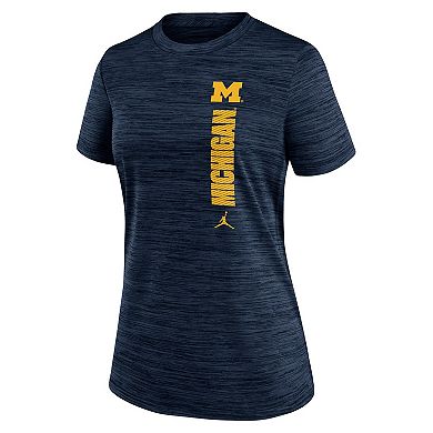 Women's Nike Navy Michigan Wolverines Sideline Velocity Dri-FIT T-Shirt