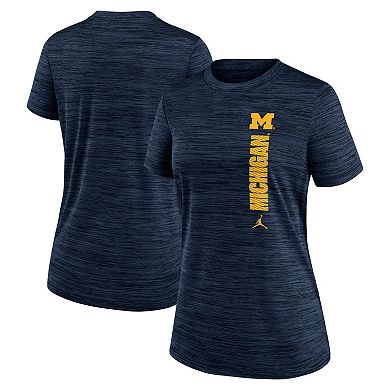 Women's Nike Navy Michigan Wolverines Sideline Velocity Dri-FIT T-Shirt