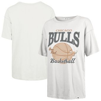 Women's '47 White Chicago Bulls City Edition Down Court Sadie T-Shirt
