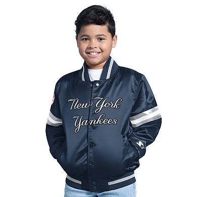 Youth Starter Navy New York Yankees Scrimmage Full-Snap Varsity Jacket
