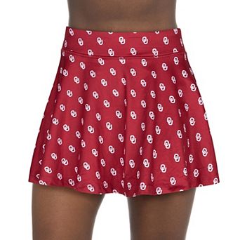 Women's��ZooZatz Crimson Oklahoma Sooners All-Over Print Flowy Skort