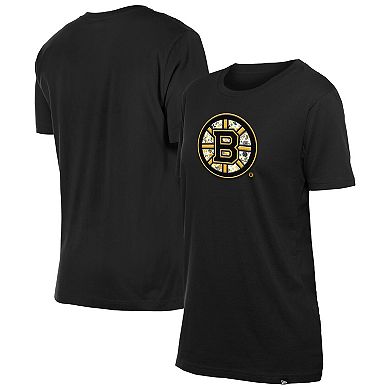 Women's New Era Black Boston Bruins Glam Game Floral T-Shirt