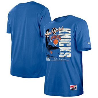 Men's New Era Blue New York Knicks Distressed Throwback Vintage Color Pack T-Shirt