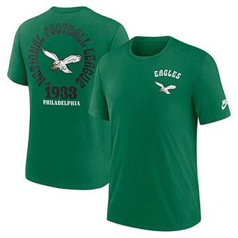 Men's Nike Kelly Green Philadelphia Eagles Rewind Team Excite 2-Hit Tri-Blend T-Shirt