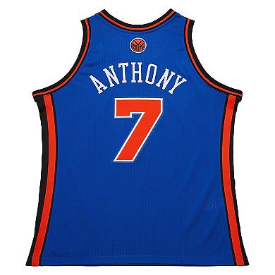 Men's Mitchell & Ness Carmelo Anthony Blue New York Knicks 2010/11 Hardwood Classics Authentic Jersey
